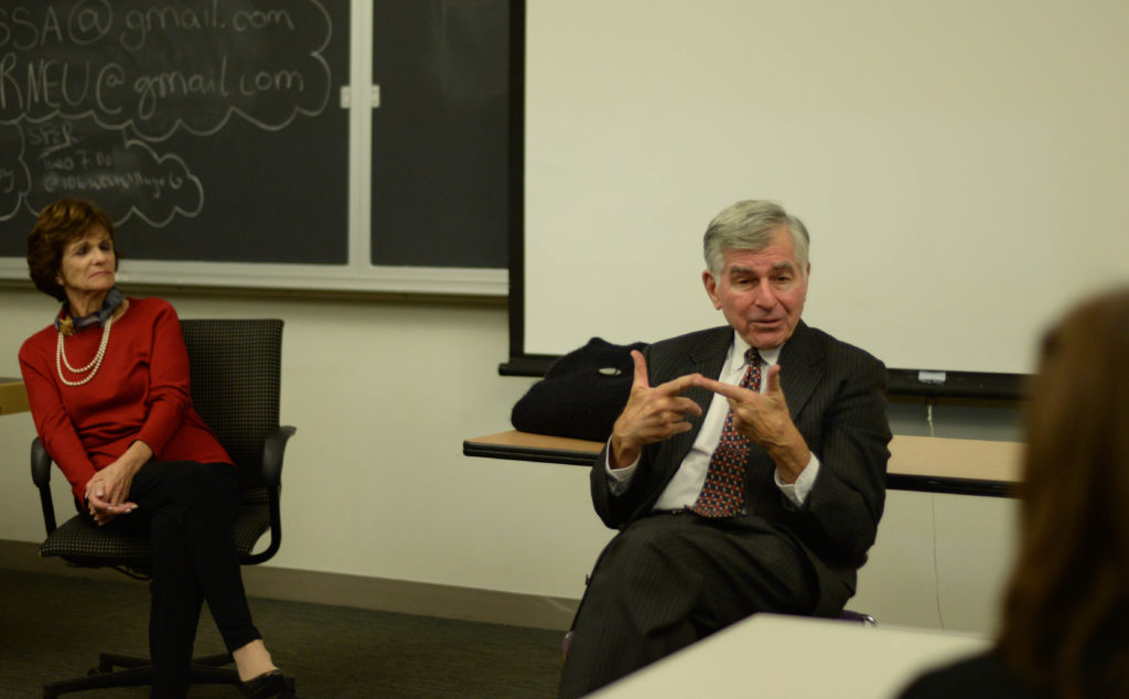 Dukakis addresses NUCD and midterm election results