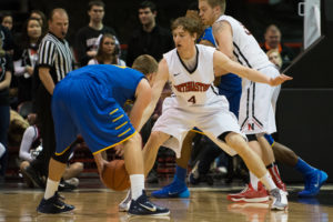 Delaware trumps NU men 73-68