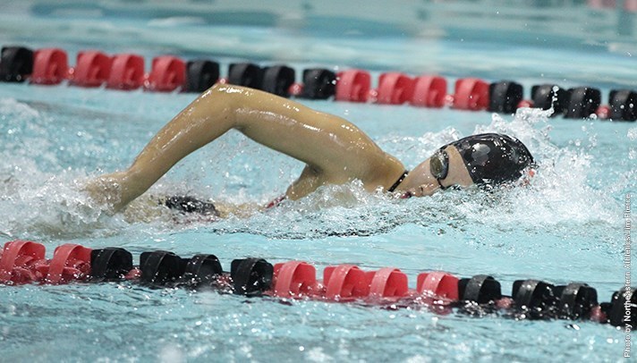 NU swimming and diving places fifth