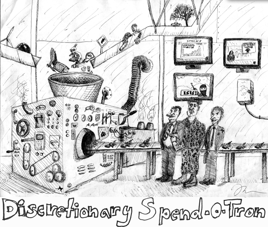 Cartoon: Discretionary Spend-O-Tron - The Huntington News
