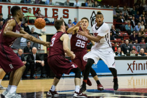 Basketball narrowly defeats Harvard, 80-71
