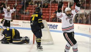 Men’s hockey keeps rolling, sweep Merrimack