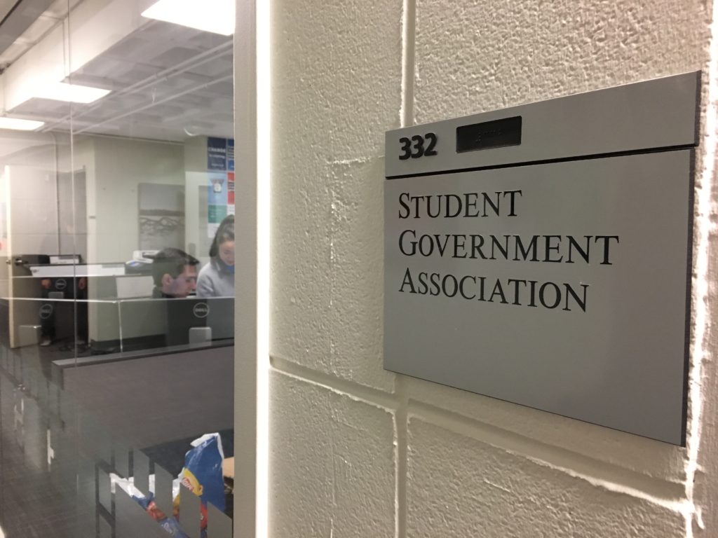 Student Government Association offices are located on the third floor of Curry Student Center. / Photo by Lauren Scornavacca