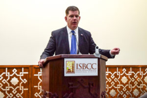 Mayor Walsh defends immigrants, attacks Trump at Roxbury mosque