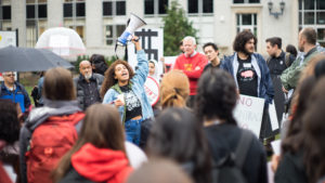 Upcoming dining hall worker contract negotiations spark student-led rally