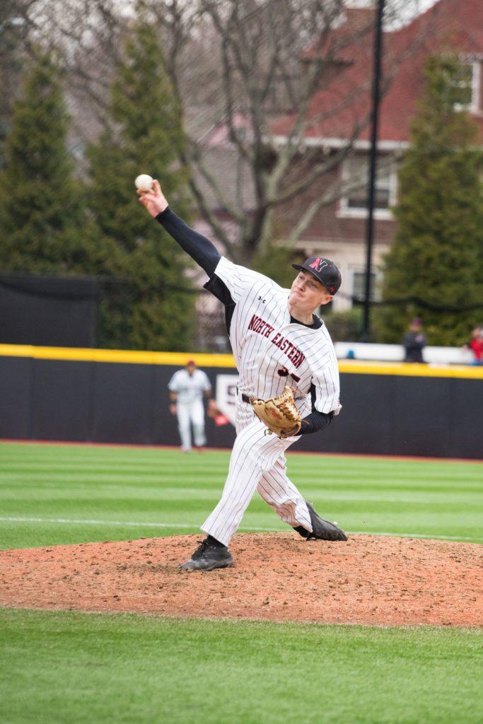 Senior righthander Mike Fitzgerald pitched six strong innings against the University of Delaware / Photo by Alex Melagrano
