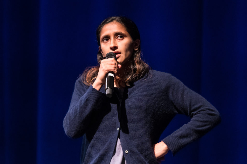 Comedian Aparna Nancherla performed at Ell Hall on October 2nd. Nancherla, currently living in New York, said she had been to Boston a few times doing comedy through Improv Boston as well as the Comedy and Arts festival. 
