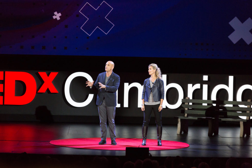 Michael and Amy Port, founders of Historic Public Speaking Worldwide, spoke about using acting techniques for real-life situations such as job interviews at TEDxCambridge Thursday. / Photo courtesy Bearwalk Cinema