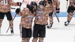Gaudette, Griffin enjoy multi-goal games as Huskies defeat BU in front of sellout Homecoming crowd