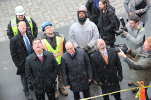 Burke Street dormitory “topped out” in celebration with mayor