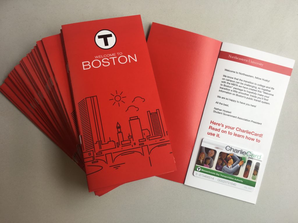 SGA created Welcome to Boston packages to help familiarize new students with the city.