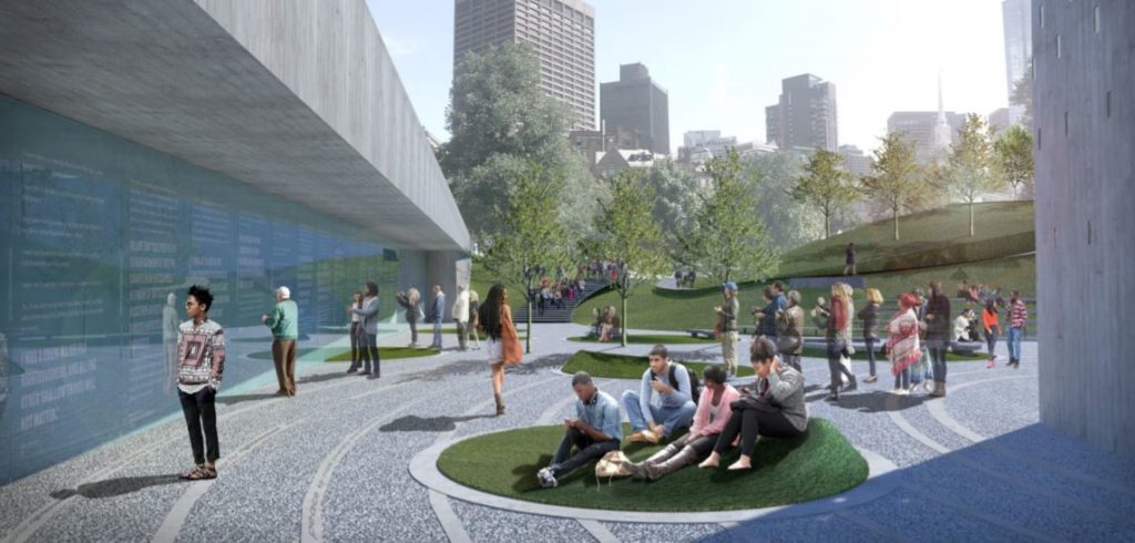 “The Ripple Effect” would be oriented close to the Statehouse. / Photo courtesy MLK Boston