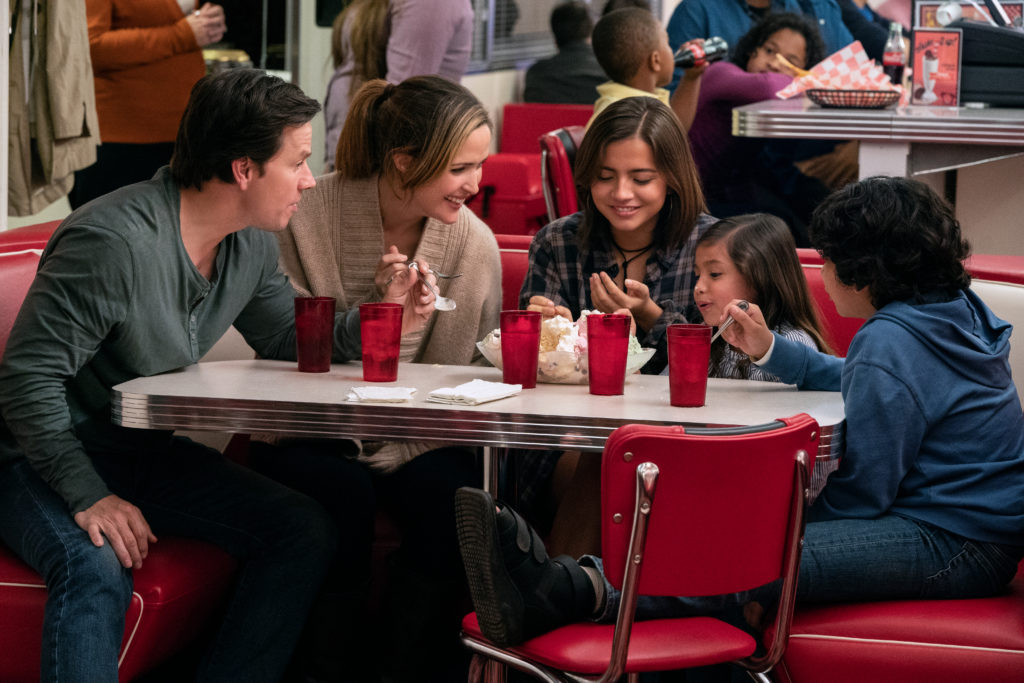 Isabela Moner, Gustavo Quiroz, Julianna Gamiz, Mark Wahlberg and Rose Byrne in Instant Family from Paramount Pictures.
