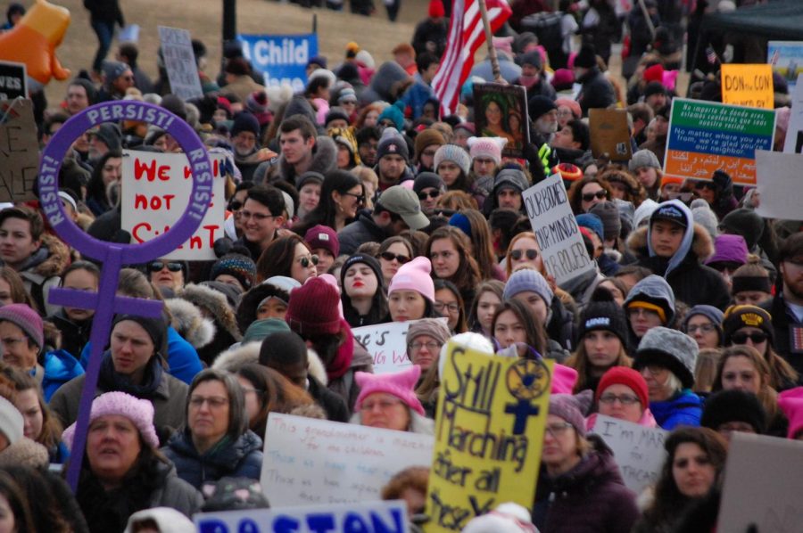 Around 10,000 people gathered in the Boston Common on Saturday as numerous civil rights activists spoke at the third Boston Women's March, headlined by Representative Ayanna Pressley.