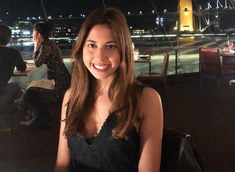 Lauren Barbulescu, a first-year English and communications studies combined major, poses at the Sydney Opera House during her N.U.in semester in Australia. 