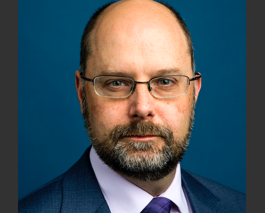 Northeastern Chancellor Ken Henderson poses for a portrait on Feb. 14, 2019. 