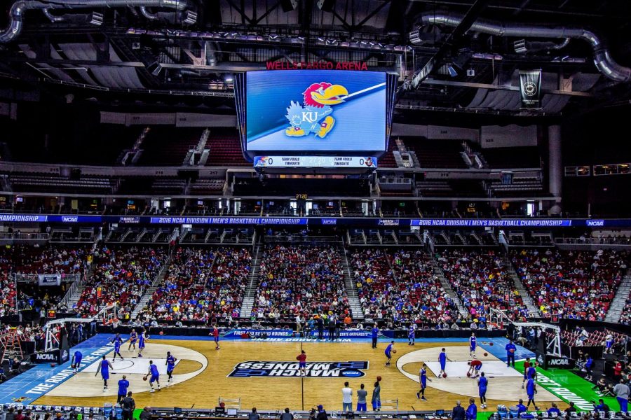 Kansas practices as the No. 1 seed in 2016. Kansas was a No. 1 seed for three straight years leading up to this years No. 4 seed, and has made the tournament every year except one since it went to 64 teams.