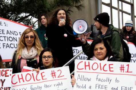NU faculty march for unionization with newfound community support