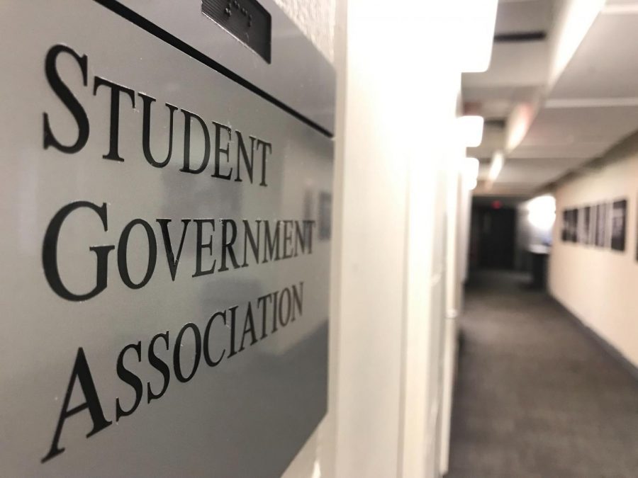 The Student Government Association office is located in 332 Curry Student Center.