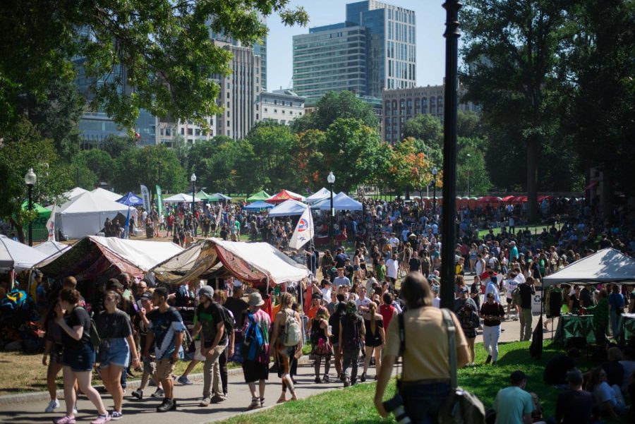 2019 Boston Freedom Rally-goers enjoy the annual event shortened to one day.