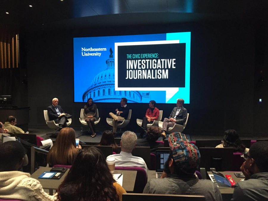 Journalists gather for an investigative journalism panel on Oct. 28.