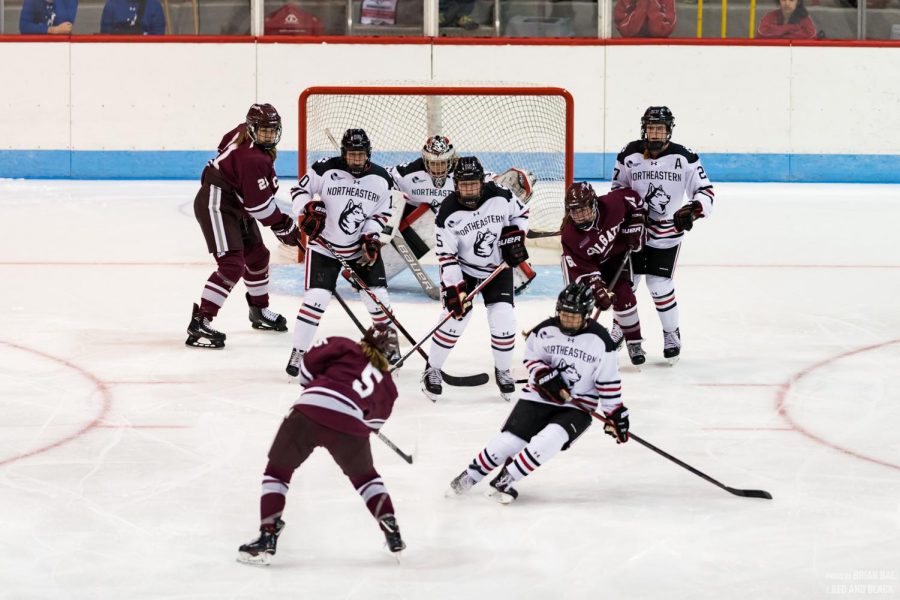 NU works to kill a penalty in a game against Colgate last season. 
