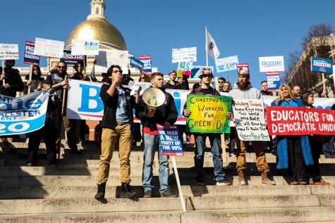 Bernie supporters rally, march from State House