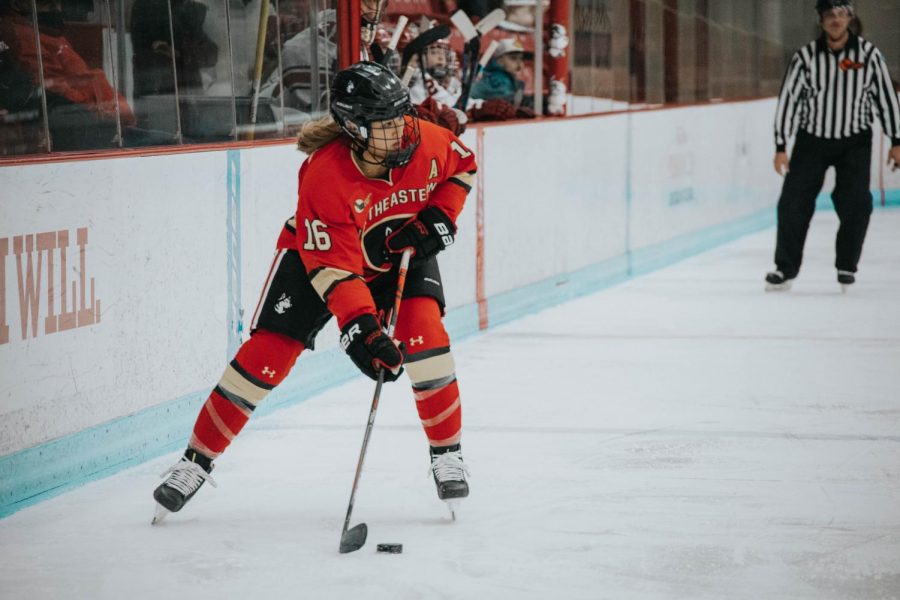 Matti Hartman looks to kickstart a scoring chance during the opening round of the Beanpot on Tuesday.