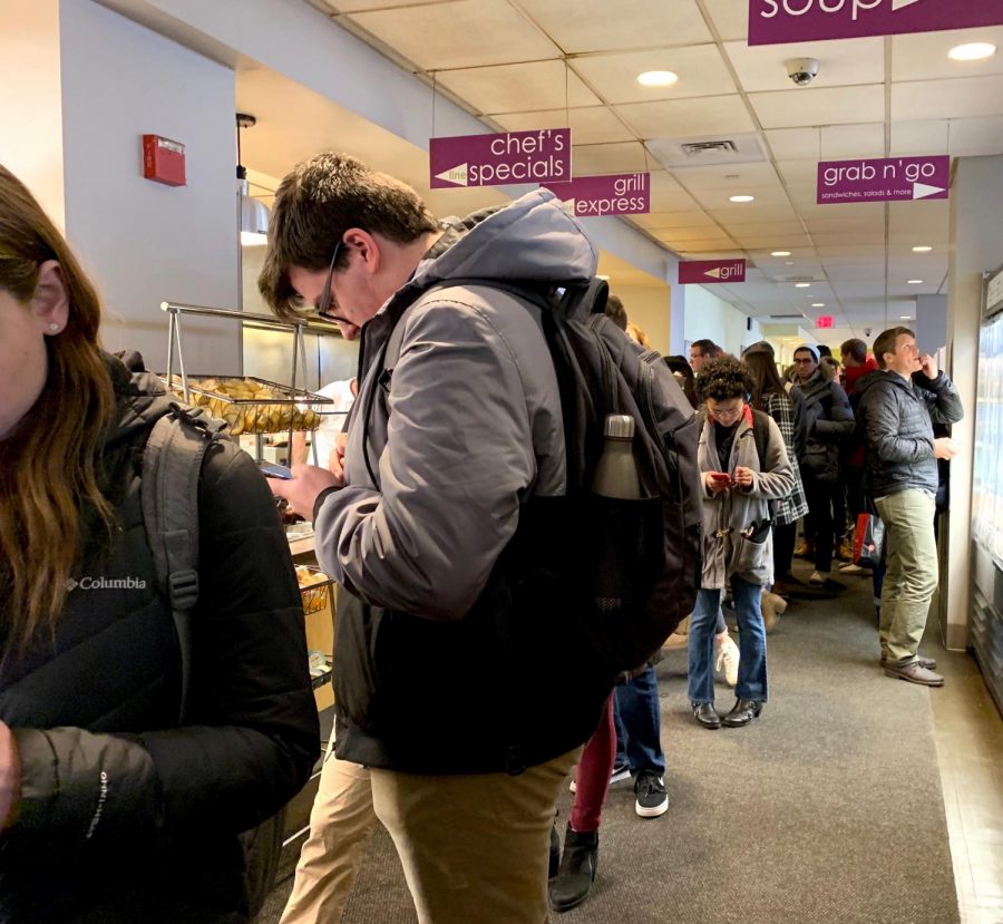 A photo from January 2019 shows a lunch rush at Rebeccas.