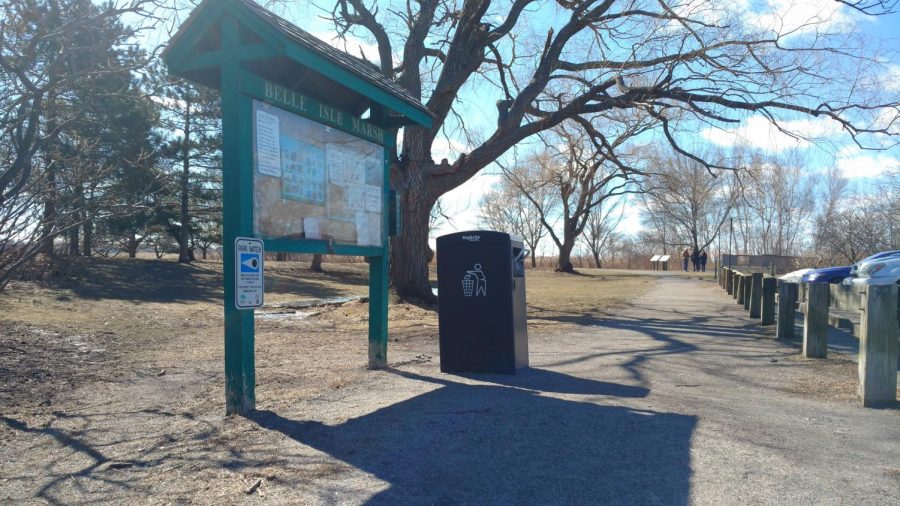 The entrance to the Belle Isle Marsh Reservation marks the last remaining salt water marsh in Boston. Members of the PUEBLO coalition worry that development will bring more visitors than the marsh can handle and that the plans dont account for the natural movement of the marsh.
