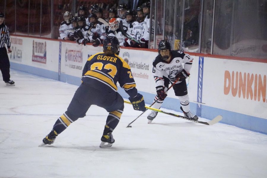 Northeastern womens hockey shuts out Merrimack once more this weekend, placing them on the top of the league in Hockey East. 