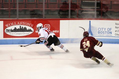 After three weeks off, the No.14 Northeastern mens hockey team faced No.1 Boston College, losing 6-2.