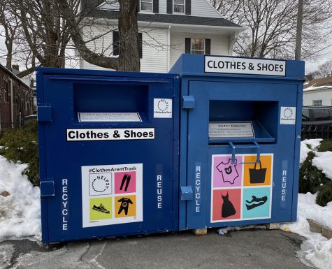 The Helpsy clothing donation bins in Jamaica Plains offer community members another way — aside from thrift stores and landfills — to dispose of their old clothes.