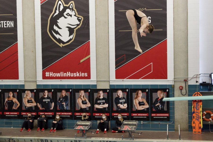 Northeastern Diving hosted their first meet of the season against Boston College and Drexel University. 
