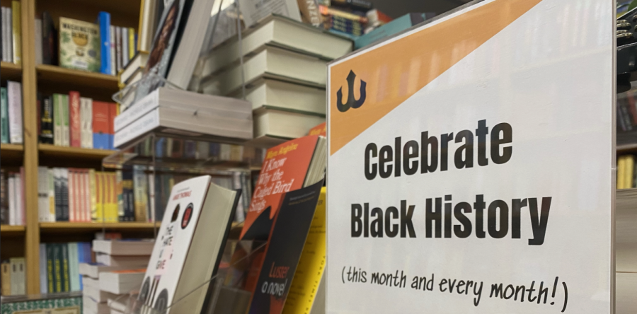 Trident Booksellers & Cafe has a diverse display for Black History Month.  Photo credit to Katie Mogg.