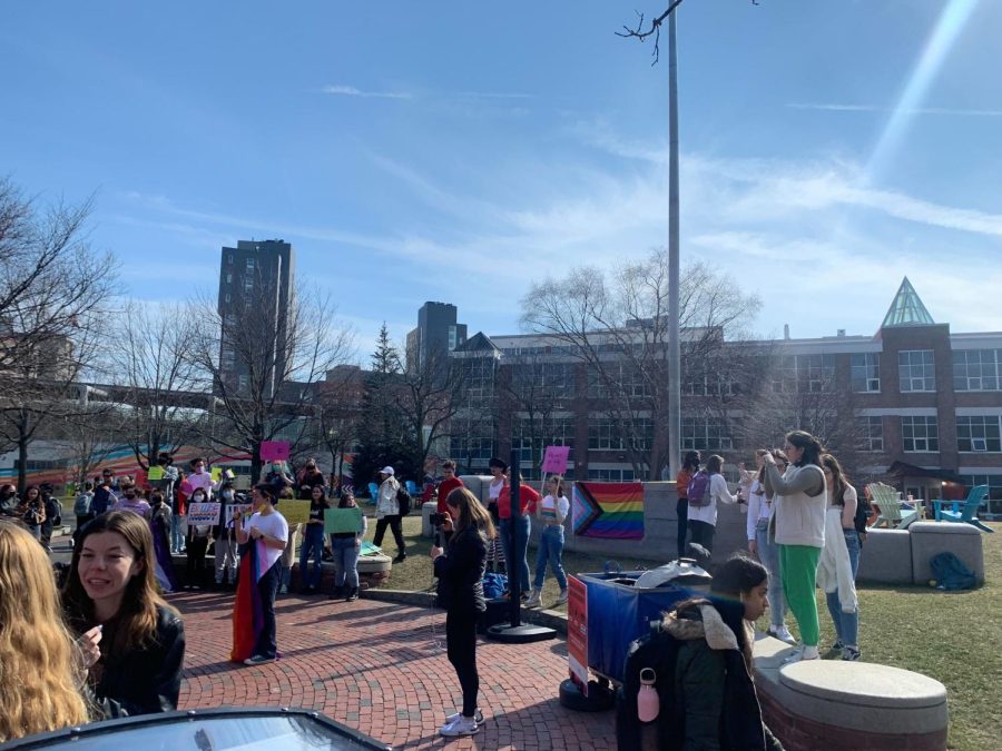Northeastern+students+filled+Centennial+Common+March+11+as+they+gathered+to+protest+recent+anti-LGBTQ%2B+laws%2C+including+Floridas+so-called+Dont+Say+Gay+bill.