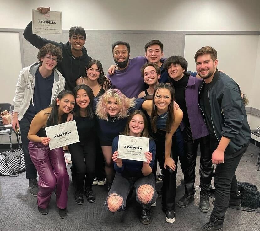 One of Northeastern’s a cappella teams, Distilled Harmony, performed at the quarterfinals of the International Championship of Collegiate A Cappella Feb. 26, winning second place overall and with two members receiving individual awards. Photo courtesy of Maghdalin Joyce.