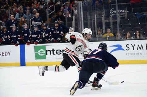 The Northeastern men’s ice hockey team fell to the University of Connecticut in a disastrous Hockey East semifinals matchup. 