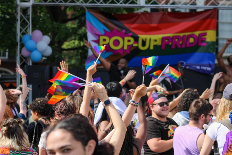 People celebrate Pride at Boston Pop-up Pride June 12. During Pride month, Northeastern tweeted its support about the LGBQ+ community. 