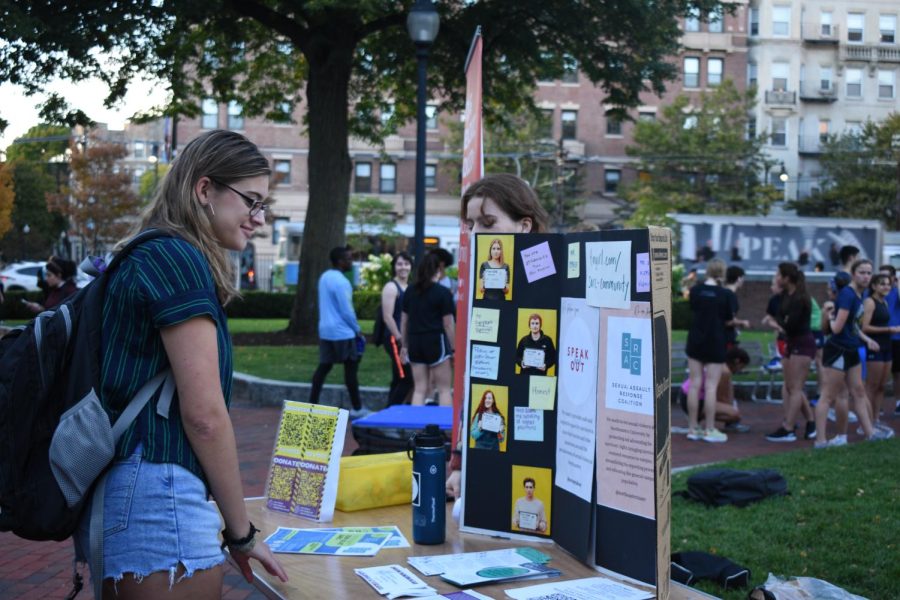 Student organizations, including NEU Speakout, were present at the Oct. 6 rally for reproductive rights and trans rights. The rally on Northeasterns campus was part of the national YDSAs Day of Student Action for Reproductive Justice.