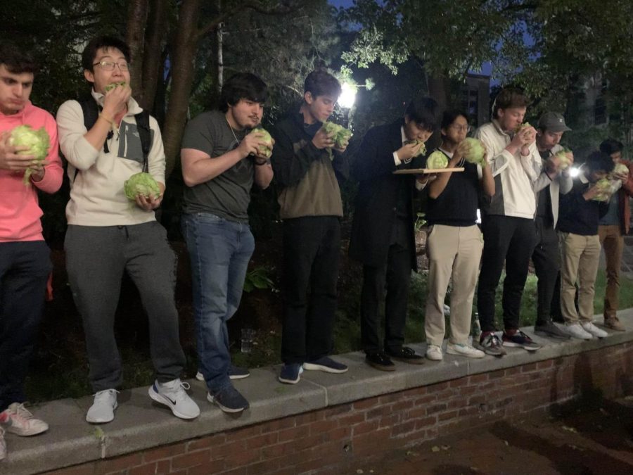 Members of the lettuce club brought back the annual lettuce-eating competition to campus at the Sept. 30 meeting. A new club president, second-year Oscar Wilmerding, emerged victorious. 