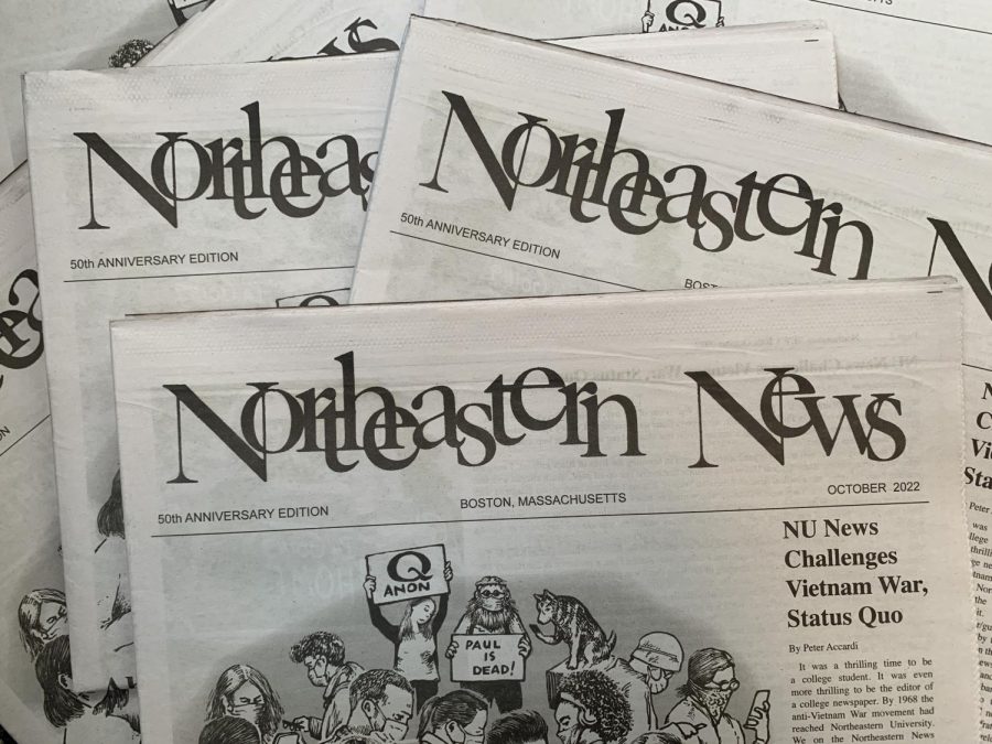 The 50th anniversary edition of the Northeastern News was published Oct. 28 by editors from 1967 through 1973.