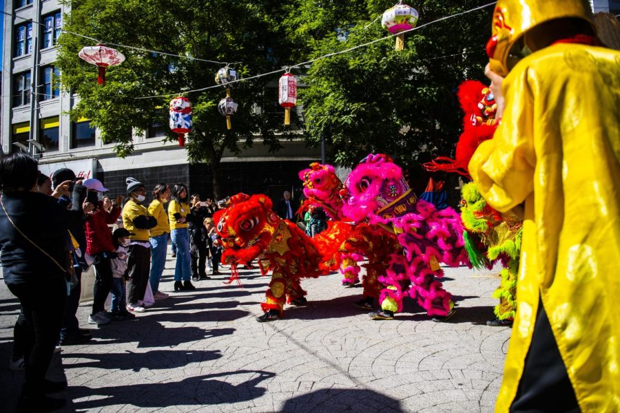 Students from the Wah Lum Kung Fu & Tai Chi Academy performed a lion dance for visitors at the Experience Chinatown Arts Festival. Photo courtesy of Lee-Daniel Tran.