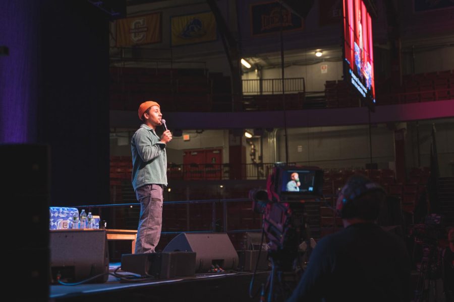 Young-White’s stand-up set, which preceded the main event, earned laughs from the student audience. The 28-year-old comic has garnered recent attention thanks to his recurring role on HBO Max’s “Rap Sh!t” and his vocal performance as Disney’s first out, gay teenager in the animated feature “Strange World.”