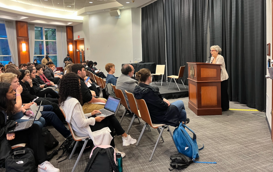 Susan Chira, Pulitzer-prize winning editor-in-chief of The Marshall Project, spoke at Northeastern Oct. 26. She shared her perspectives on the interplay between journalism and activism at the event, Journalism, Activism and Social Change.