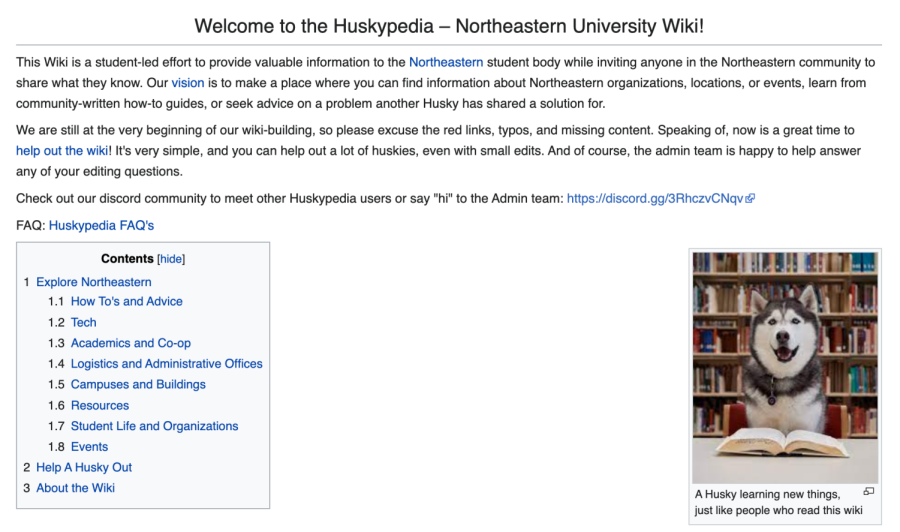 Northeastern+students+Evan+Forcucci+and+William+Cutler+have+created+Huskypedia%2C+a+student-edited+and+maintained+set+of+resources+to+act+as+an+alternative+to+university-run+sites+like+the+Student+Hub.+Still+in+its+infancy%2C+the+site+has+space+for+interested+Northeastern+students+to+add+information+about+topics+ranging+from+a+freshman+survival+guide+to+the+annual+Underwear+Run.+Photo+courtesy+of+Huskypedia.