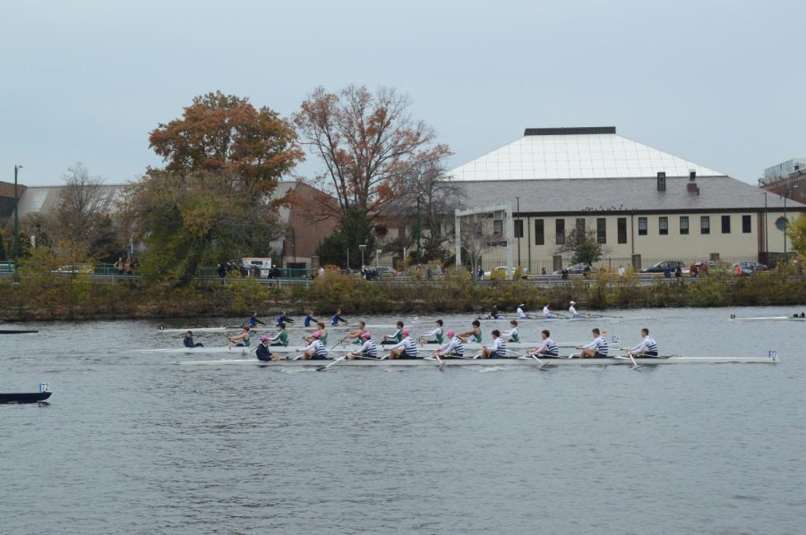 Rowers+gather+for+the+Head+of+the+Charles+Regatta+on+the+Charles+River%2C+which+splits+Cambridge+and+Boston.+The+regatta+attracts+rowers+from+around+the+world+who+compete+on+the+course+every+October.