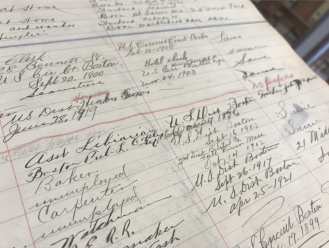 The City of Boston has countless voter registration documents from the
1920s. A team of Simmons graduate students have been working since
2021 to digitalize these archives. Photo courtesy of City of Boston Archives. 