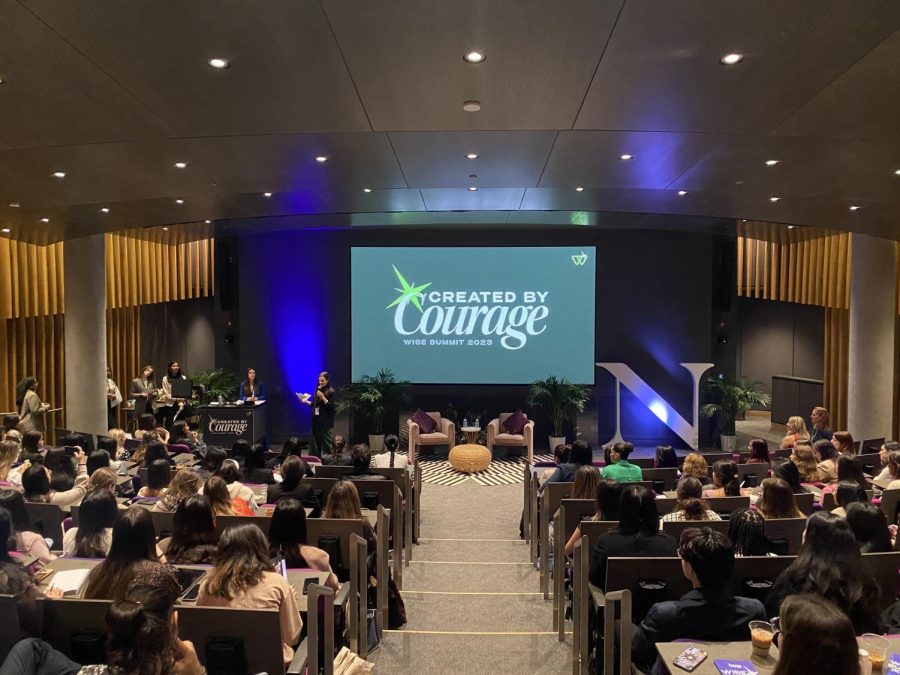 Meghan D’Arcy, WISE’s head of summit, explains the significance of this year’s theme ‘Created by Courage.’ Throughout the event, the panelists emphasized the unique risks female entrepreneurs face in the business industry.