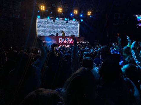 Approximately 300 people dance and  sing at Party101, a DJ night featuring Victorious star Matt Bennett. The Boston stop of this event was held at Big Night Live.